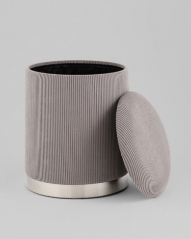 Пуф Stool Group Эмили с ящиком серебро вельвет серый