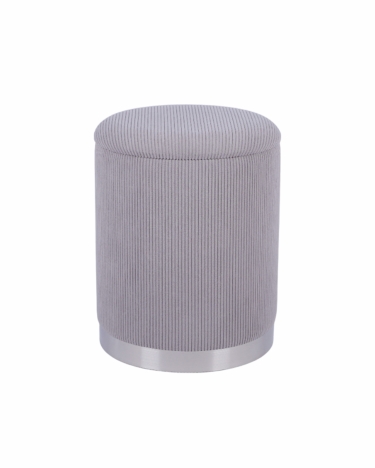 Пуф Stool Group Эмили с ящиком серебро вельвет серый