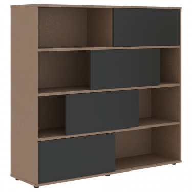 Стеллаж со слайд-дверьми Skyland VELION VMCS 1615 Яшма черный Кобра