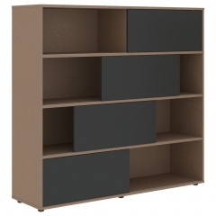 Стеллаж со слайд-дверьми Skyland VELION VMCS 1615 Яшма черный Кобра