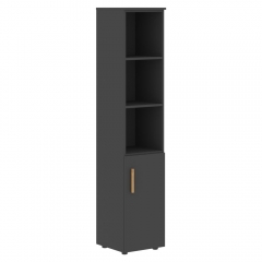 Шкаф-колонка с глухой малой дверью левый Skyland VELION VHCS 40.5 L Яшма черный Кобра