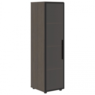 Шкаф-колонка со стеклянной дверью в металлической раме левый Skyland VELION VMCS 40.2 L Дуб Сильвер