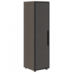 Шкаф-колонка со стеклянной дверью в металлической раме левый Skyland VELION VMCS 40.2 L Дуб Сильвер