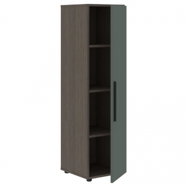 Шкаф-колонка с двумя глухими малыми дверьми правый Skyland VELION VMCS 40.4 R Нефрит Дуб Сильвер