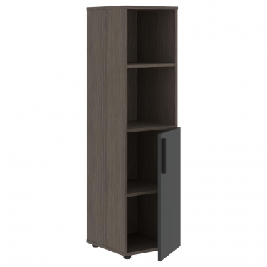 Шкаф-колонка с глухой малой дверью правый Skyland VELION VMCS 40.5 R Яшма черный Дуб Сильвер