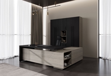 Кабинет руководителя Skyland VELION 1 Яшма черный Дуб Сильвер