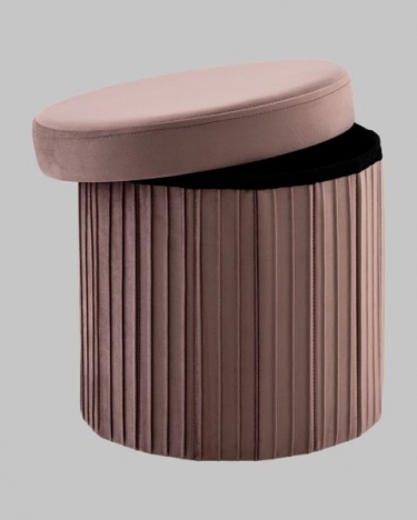 Пуф складной с ящиком Stool Group Store Round пыльно-розовый