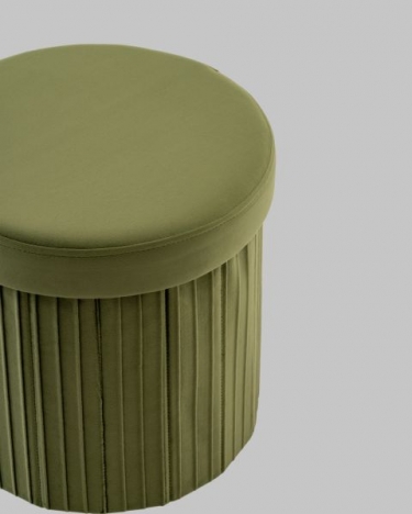 Пуф складной с ящиком Stool Group Store Round травяной