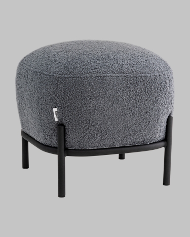 Пуф Stool Group Стоун П букле Fluffy темно-серый