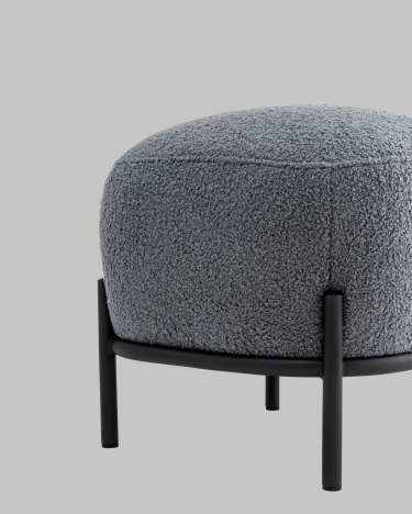 Пуф Stool Group Стоун П букле Fluffy темно-серый
