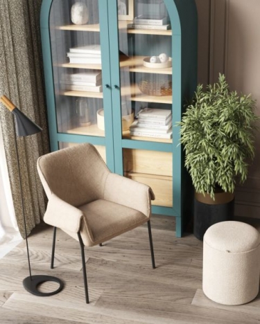 Пуф-столик с ящиком Stool Group Хюгге S букле бежевый