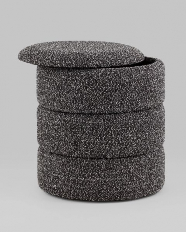 Пуф с ящиком Stool Group Hive S букле черный меланж