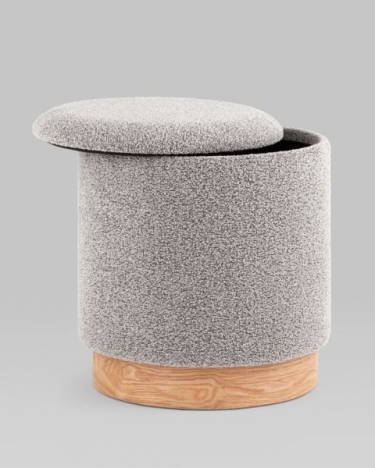 Пуф с ящиком Stool Group Холли S букле серый