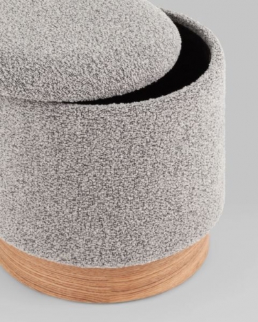 Пуф с ящиком Stool Group Холли XS букле серый