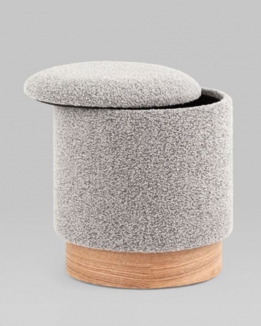 Пуф с ящиком Stool Group Холли XS букле серый