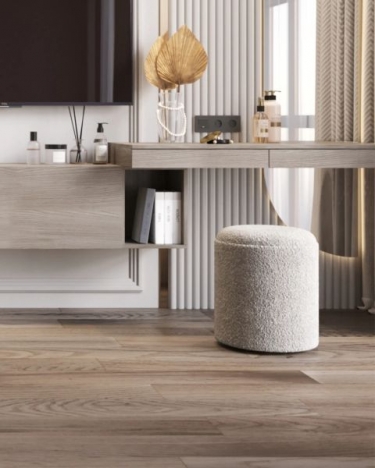 Пуф-столик с ящиком Stool Group Хюгге S букле серый