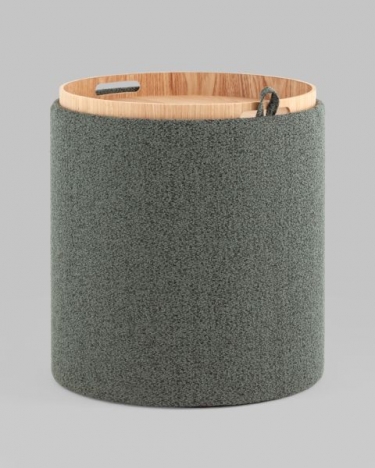 Пуф-столик с ящиком Stool Group Хюгге S букле темно-серый