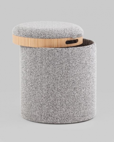 Пуф-столик с ящиком Stool Group Хюгге XS букле серый