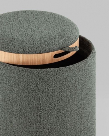 Пуф-столик с ящиком Stool Group Хюгге XS букле темно-серый