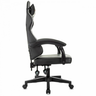 Кресло компьютерное BRABIX BRABIX Shooter GM-123, 2 подушки, экокожа, черное/белое