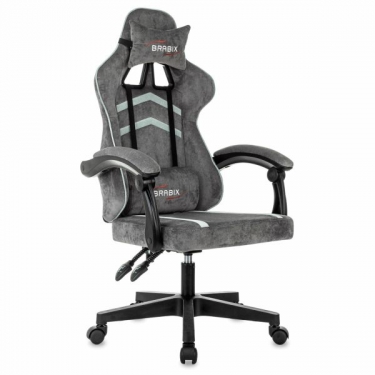 Кресло компьютерное BRABIX BRABIX Shooter GM-12, 2 подушки, ткань, серое