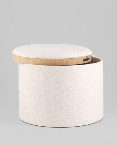 Пуф с ящиком Stool Group Хюгге L букле бежевый