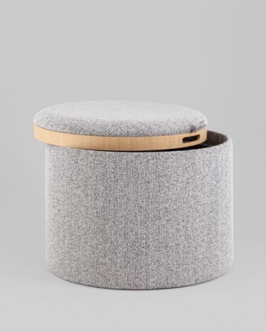 Пуф с ящиком Stool Group Хюгге L букле серый