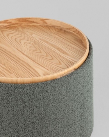 Пуф с ящиком Stool Group Хюгге L букле темно-серый