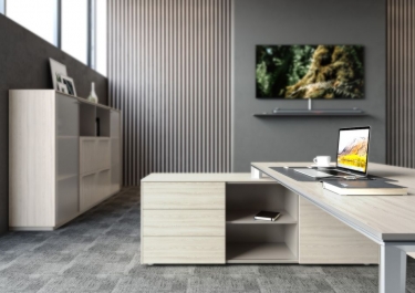 Комплект мебели для кабинета руководителя Норден Atlas 03 Ясень Наварра Алюминий