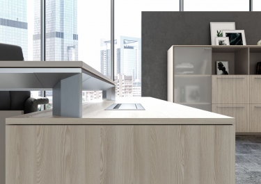 Комплект мебели для кабинета руководителя Норден Atlas 03 Ясень Наварра Алюминий