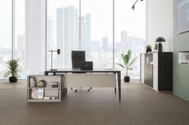 Комплект мебели для кабинета руководителя Норден Atlas 04 Бренсон Трюфель Серый камень Антрацит