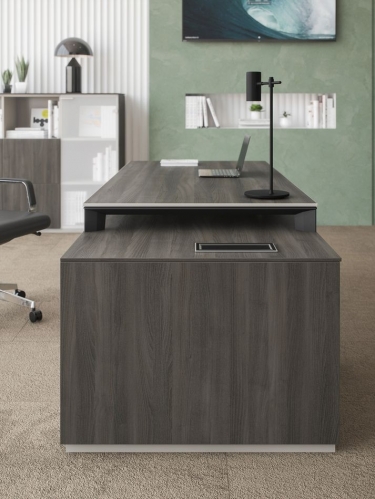 Комплект мебели для кабинета руководителя Норден Atlas 04 Бренсон Трюфель Серый камень Антрацит