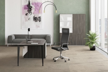 Комплект мебели для кабинета руководителя Норден Atlas 05 Бренсон Трюфель Серый камень Антрацит