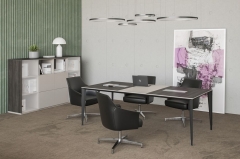 Комплект мебели для переговорной Норден Atlas 06 Бренсон Серый камень Трюфель Антрацит