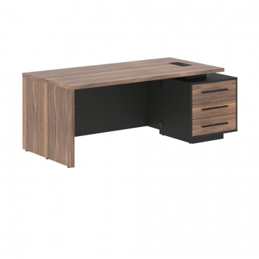 Стол руководителя правый Skyland VELION VENEER VRCT 2090 R Американский орех Яшма черная