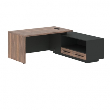 Стол руководителя правый Skyland VELION VENEER VRCT 1919 R Американский орех Яшма черная