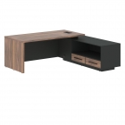 Стол руководителя правый Skyland VELION VENEER VRCT 2119 R Американский орех Яшма черная