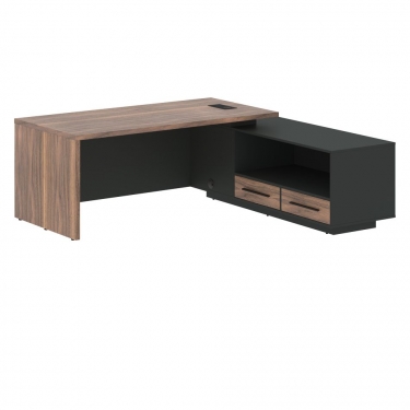 Стол руководителя правый Skyland VELION VENEER VRCT 2119 R Американский орех Яшма черная