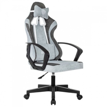 Кресло компьютерное BRABIX BRABIX Forcer GM-127, 2 подушки, ткань, серое/светло-голубое