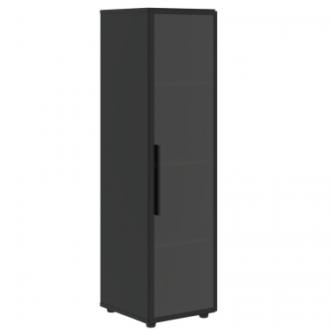 Шкаф-колонка со стеклянной дверью в металлической раме правый Skyland VELION VENEER VRMCS 40.2 R Яшма черная