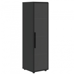 Шкаф-колонка со стеклянной дверью в металлической раме правый Skyland VELION VENEER VRMCS 40.2 R Яшма черная