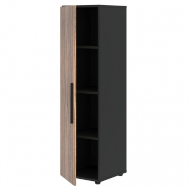 Шкаф-колонка с глухой малой дверью левый Skyland VELION VENEER VRMCS 40.5 L Американский орех Яшма черная