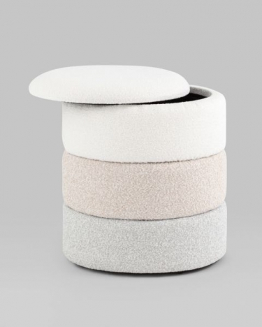 Пуф с ящиком Stool Group Hive S букле бежевый