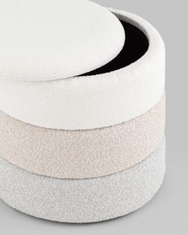 Пуф с ящиком Stool Group Hive S букле бежевый