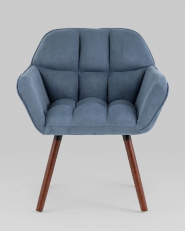 Кресло Stool Group Брайан замша глубокий синий NC на деревянных ножках