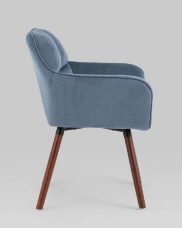 Кресло Stool Group Брайан замша глубокий синий NC на деревянных ножках