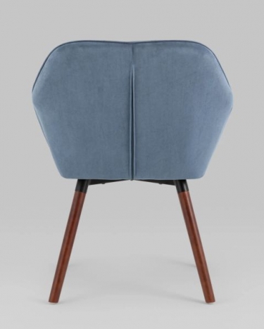 Кресло Stool Group Брайан замша глубокий синий NC на деревянных ножках