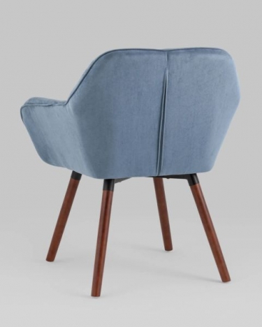 Кресло Stool Group Брайан замша глубокий синий NC на деревянных ножках