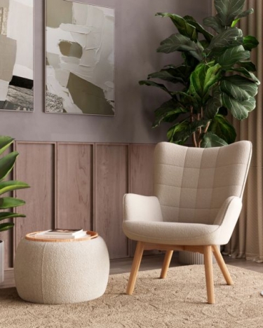 Пуф-трансформер Stool Group Люкке с крышкой, бежевый