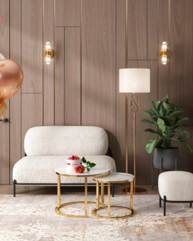 Пуф Stool Group Стоун П ткань букле молочный